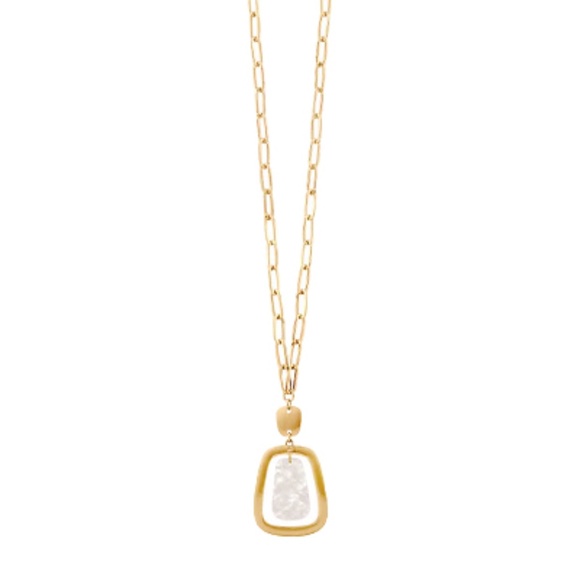 Acetate & Metal Pendant Necklace - Picture 1 of 3